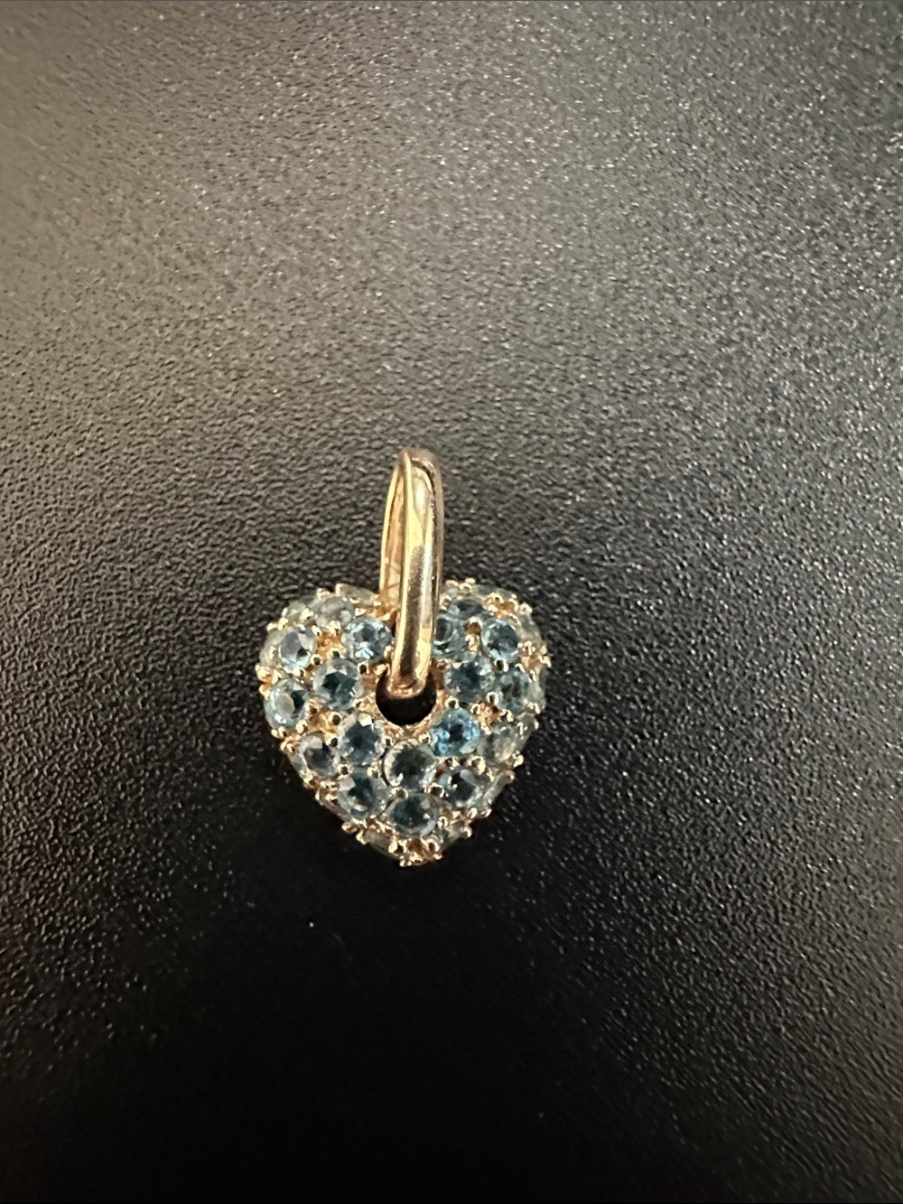 Blue Pave Heart Charm Pendant - Women Jewelry